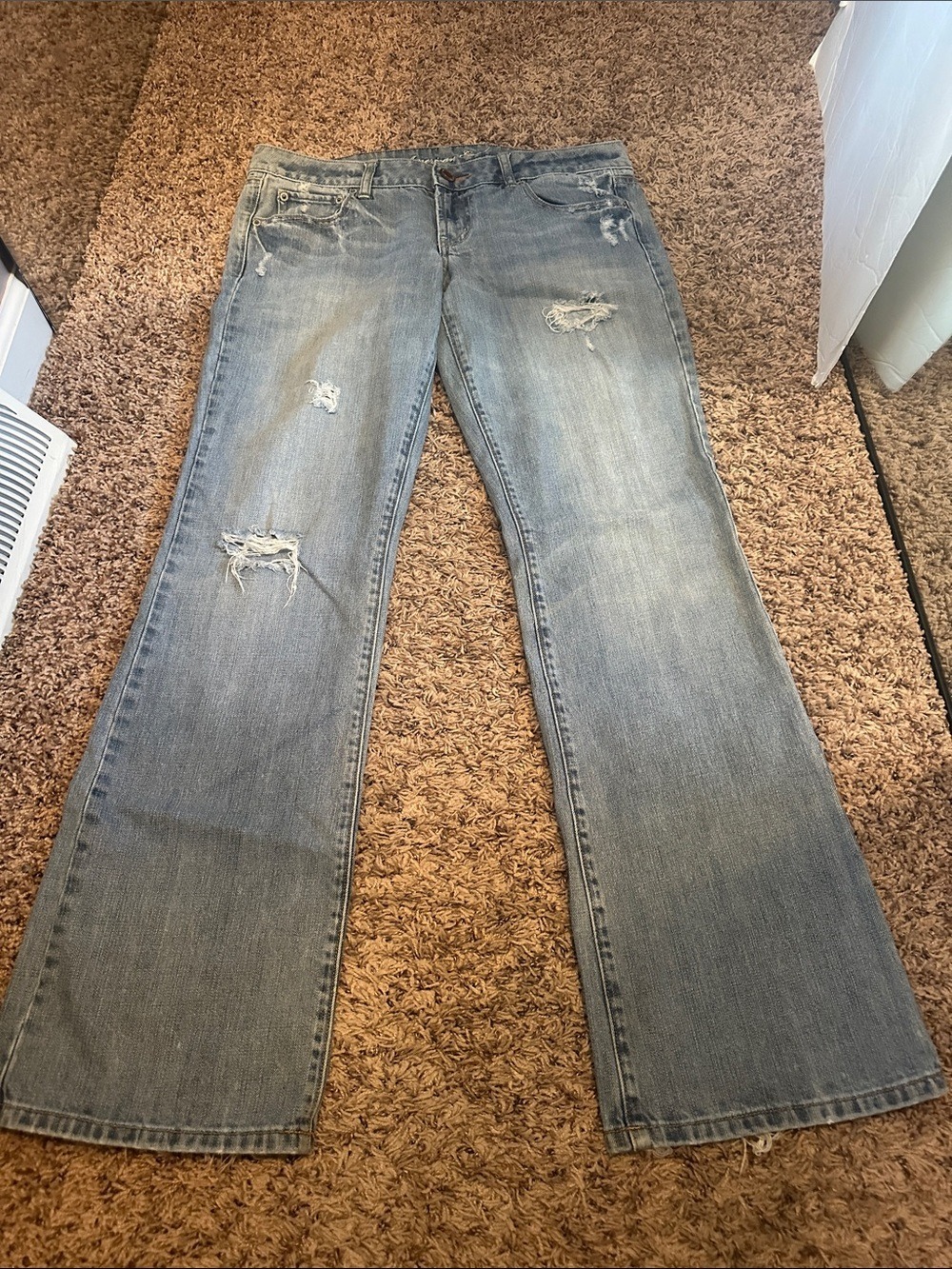 American Eagle Outfitters Women's Light Wash Distressed Boyfriend Jeans